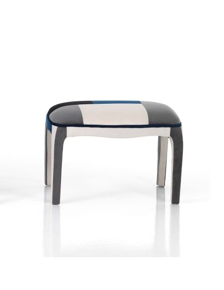 Poltrona e pouf in tessuto patchwork Axel