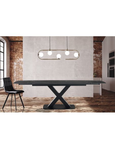 Tavolo da pranzo allungabile con piano in ceramica James