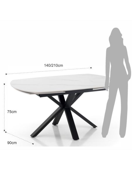 Tavolo da pranzo allungabile con piano in ceramica SimonA