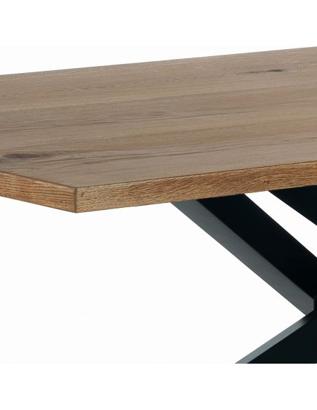 Tavolo da pranzo con piano in legno massello Gerard