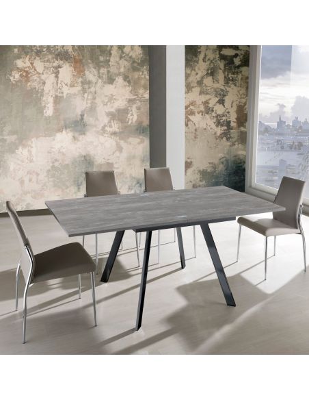 Tavolo quadrato allungabile a libro Dabol Cement