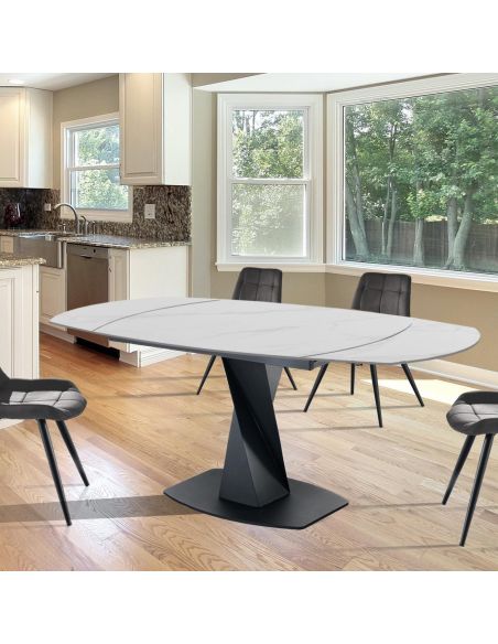 Tavolo allungabile con piano in ceramica Bernat Marble