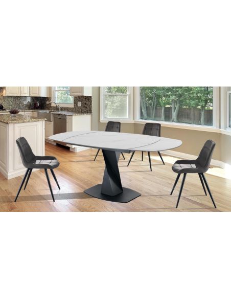 Tavolo allungabile con piano in ceramica Bernat Marble