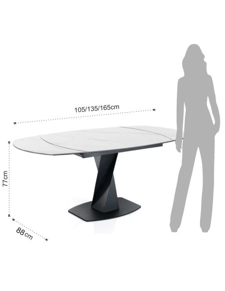 Tavolo allungabile con piano in ceramica Bernat Marble