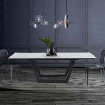 Tavolo allungabile con piano in ceramica Richard Marble 2