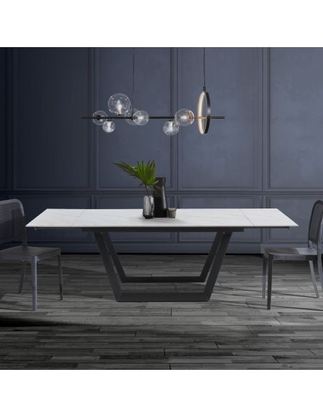 Tavolo allungabile con piano in ceramica Richard Marble