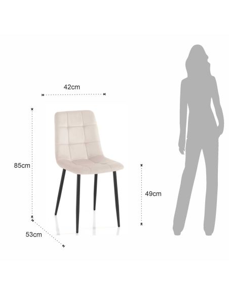 Set 4 sedie imbottite per sala da pranzo Judy