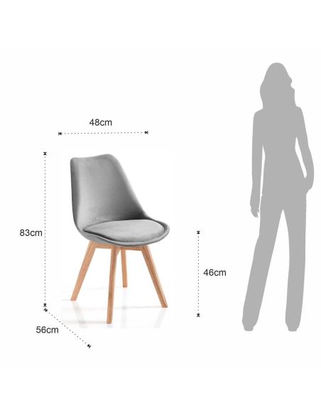 Set 4 sedie imbottite per sala da pranzo Kirby Soft