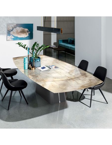 Tavolo allungabile con piano in ceramica Robert