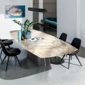 Tavolo allungabile con piano in ceramica Robert