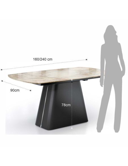 Tavolo allungabile con piano in ceramica Robert