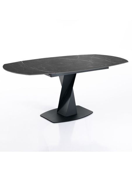Tavolo allungabile con piano in ceramica Bernat Black
