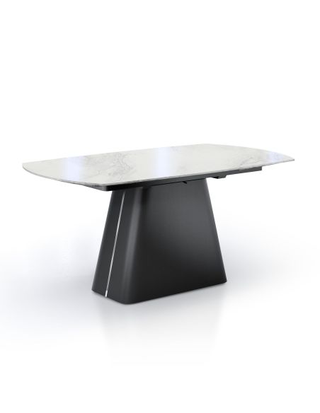 Tavolo allungabile con piano in ceramica Ross White