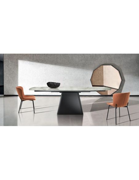 Tavolo allungabile con piano in ceramica Ross White