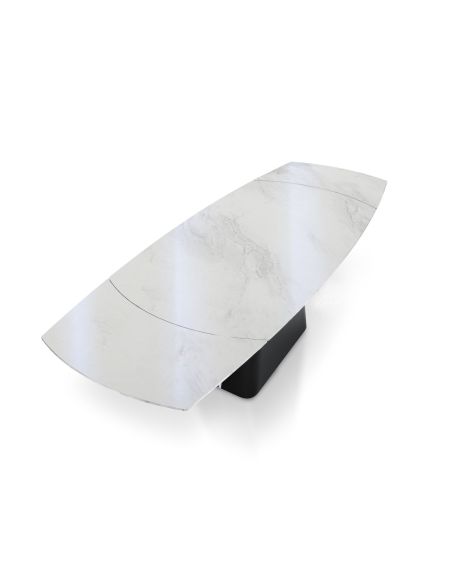 Tavolo allungabile con piano in ceramica Ross White