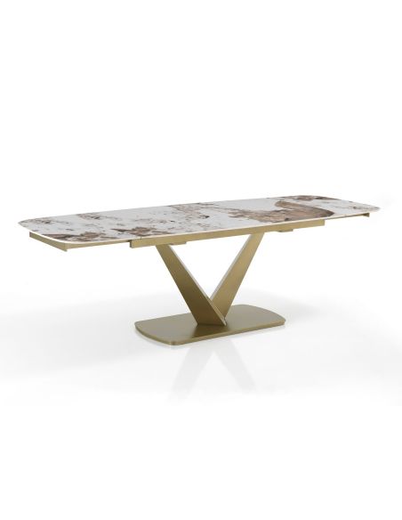 Tavolo allungabile con piano in ceramica Michael A