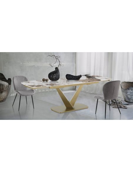 Tavolo allungabile con piano in ceramica Michael A