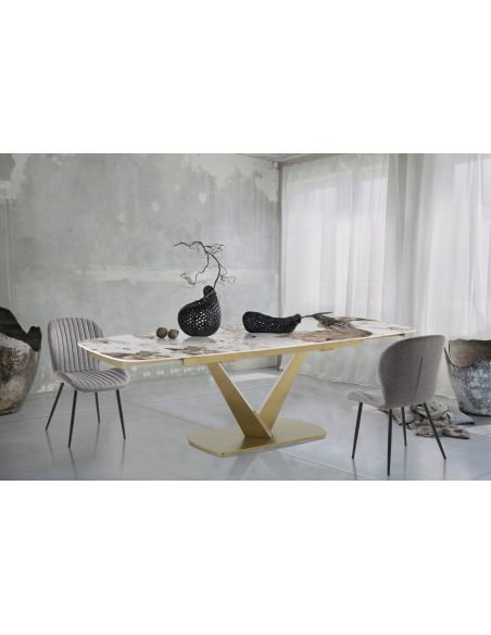 Tavolo allungabile con piano in ceramica Michael A