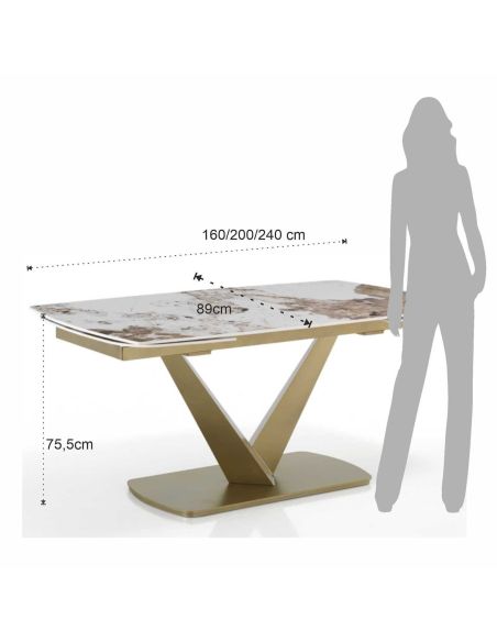 Tavolo allungabile con piano in ceramica Michael A