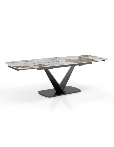 Tavolo allungabile con piano in ceramica Michael B Tavolo allungabile con piano in ceramica Michael B