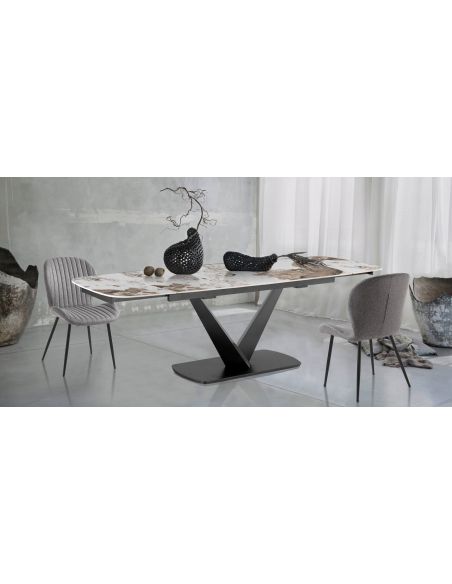 Tavolo allungabile con piano in ceramica Michael B Tavolo allungabile con piano in ceramica Michael B