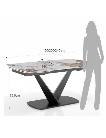 Tavolo allungabile con piano in ceramica Michael B Tavolo allungabile con piano in ceramica Michael B
