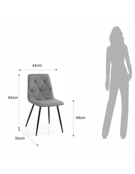 Set 4 sedie imbottite per sala pranzo Mary Grey
