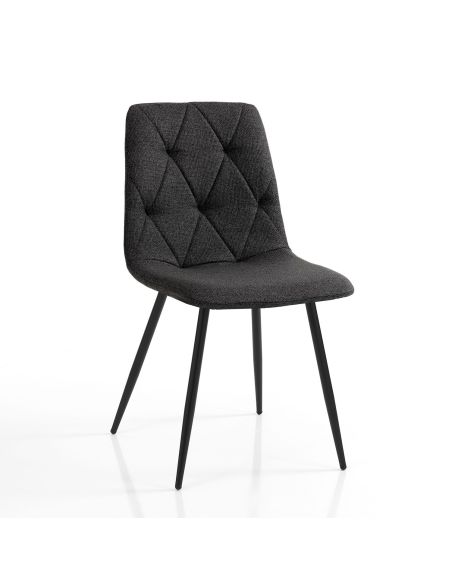 Set 4 sedie imbottite per sala pranzo Mary Black