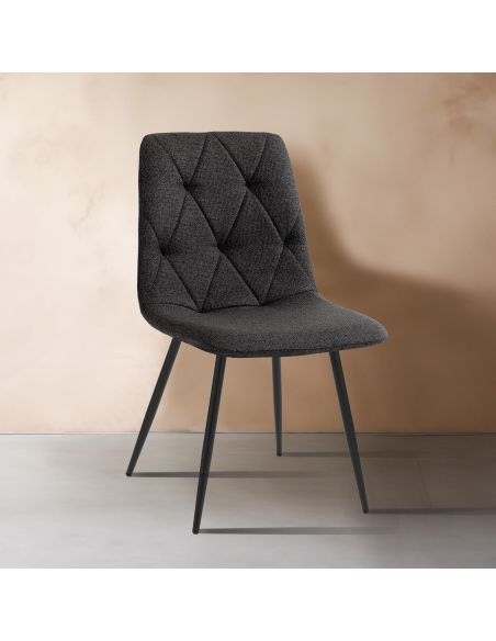 Set 4 sedie imbottite per sala pranzo Mary Black