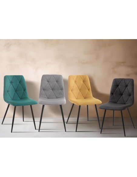 Set 4 sedie imbottite per sala pranzo Mary Multicolor