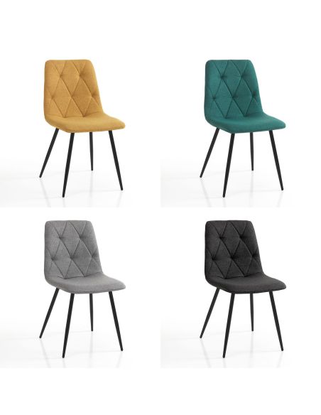 Set 4 sedie imbottite per sala pranzo Mary Multicolor