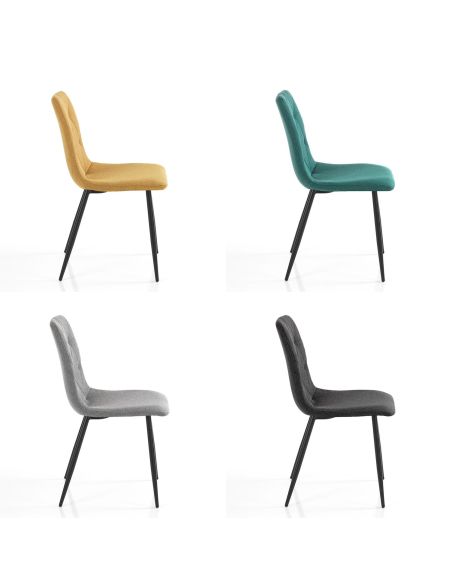 Set 4 sedie imbottite per sala pranzo Mary Multicolor