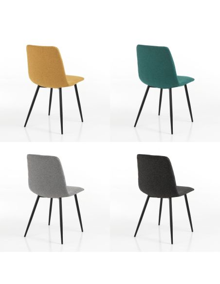 Set 4 sedie imbottite per sala pranzo Mary Multicolor