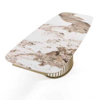 Tavolo allungabile con piano in ceramica Colin A 2