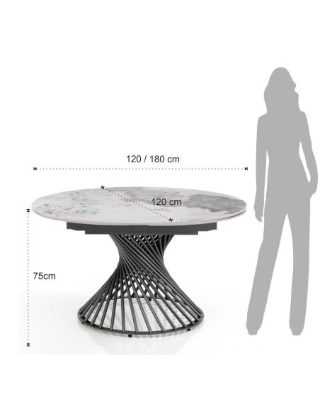 Tavolo allungabile con piano in ceramica Scott B