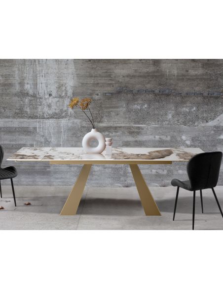 Tavolo allungabile con piano in ceramica Karl A