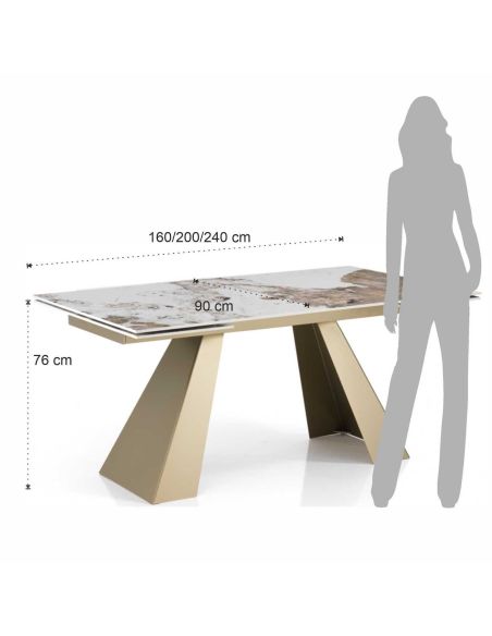 Tavolo allungabile con piano in ceramica Karl A