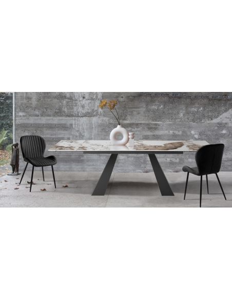 Tavolo allungabile con piano in ceramica Karl B