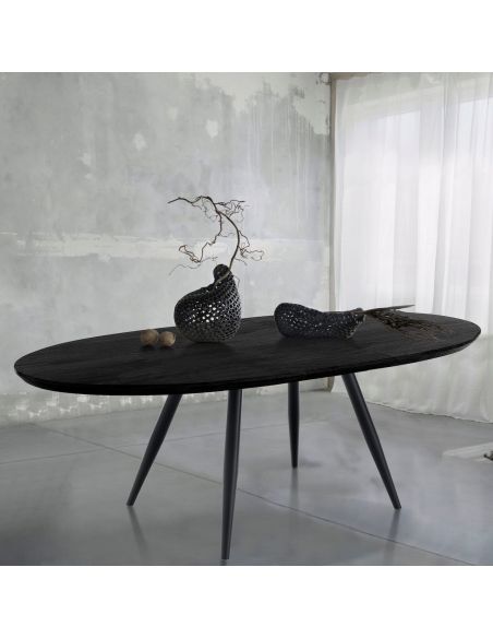 Tavolo allungabile con piano in MDF Lillestrom Black Tavolo allungabile con piano in MDF Lillestrom Black