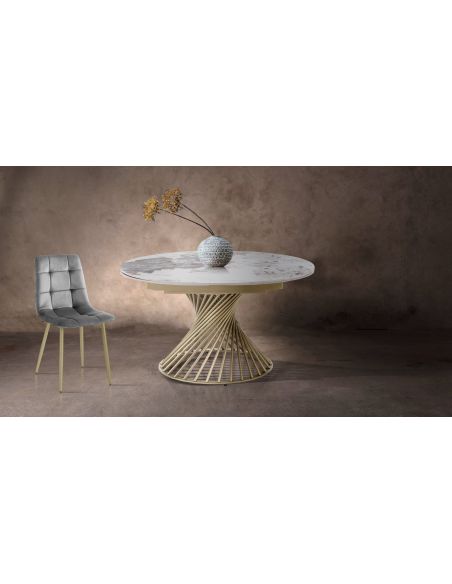 Tavolo allungabile con piano in ceramica Scott A