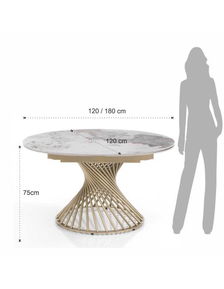 Tavolo allungabile con piano in ceramica Scott A