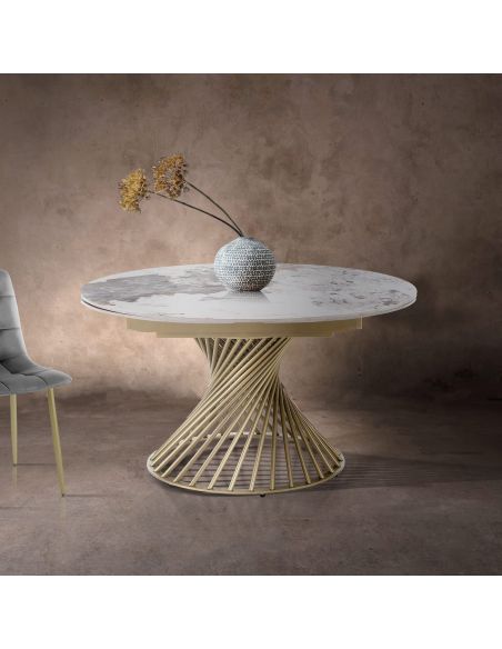 Tavolo allungabile con piano in ceramica Scott A