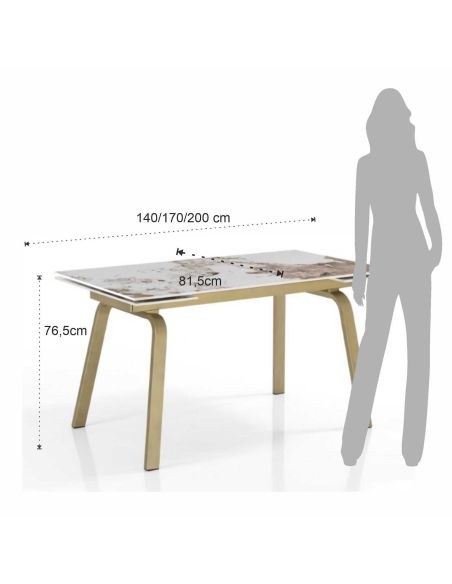 Tavolo allungabile con piano in ceramica Anselm A