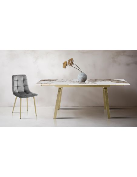 Tavolo allungabile con piano in ceramica Anselm A