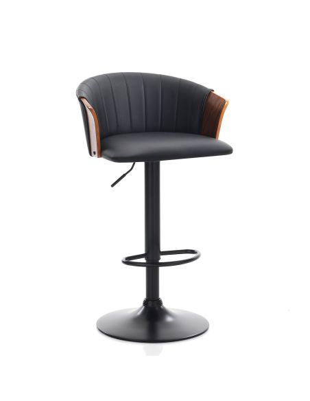 Sgabello da cucina in metallo e pelle sintetica Greg