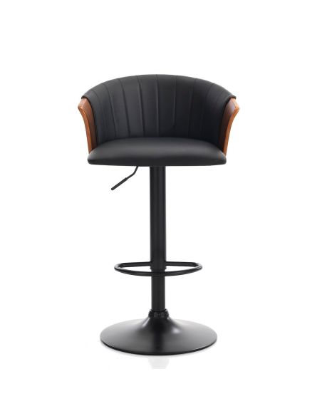 Sgabello da cucina in metallo e pelle sintetica Greg