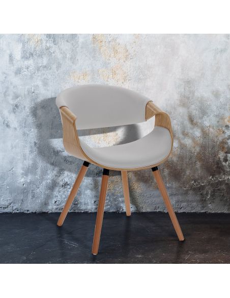 Sedia moderna per soggiorno o camera Once 2 Wood