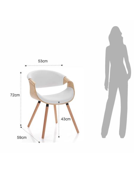 Sedia moderna per soggiorno o camera Once 2 Wood