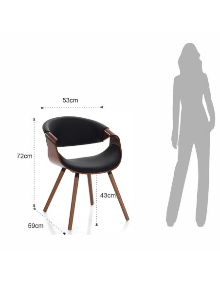 Sedia moderna per soggiorno o camera Once 2 Dark Wood