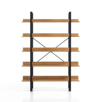 Libreria moderna in metallo e legno Teddy